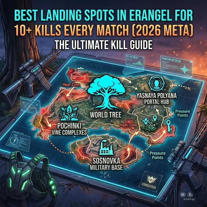 Best Landing Spots in Erangel for 10+ Kills Every Match (2026 Meta)