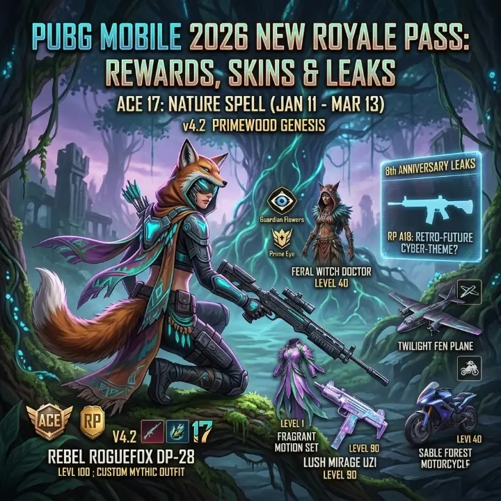 PUBG Mobile 2026 New Royale Pass: Rewards, Skins & Leaks
