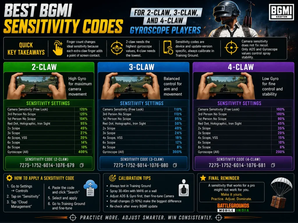 Best BGMI Sensitivity Codes